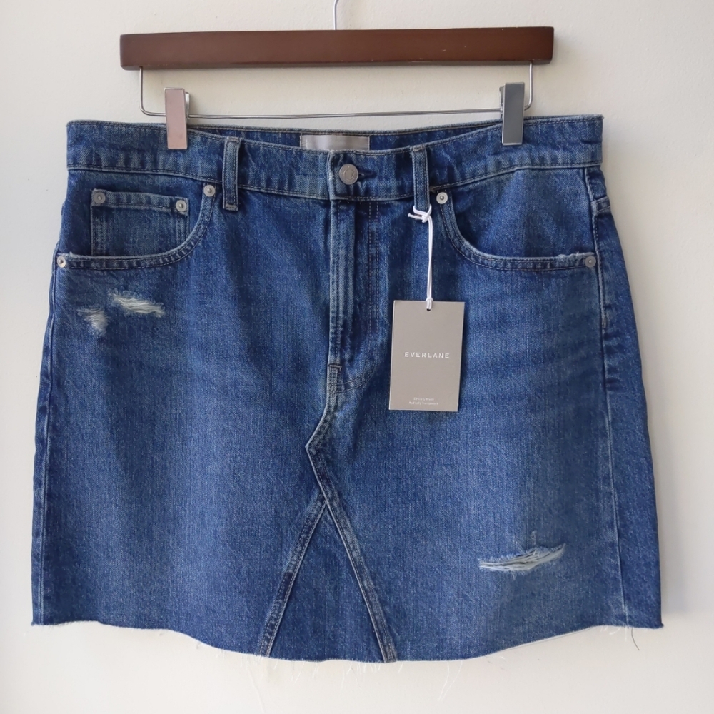 Everlane The Denim Reconstructed Skirt Women's 32 Nwt